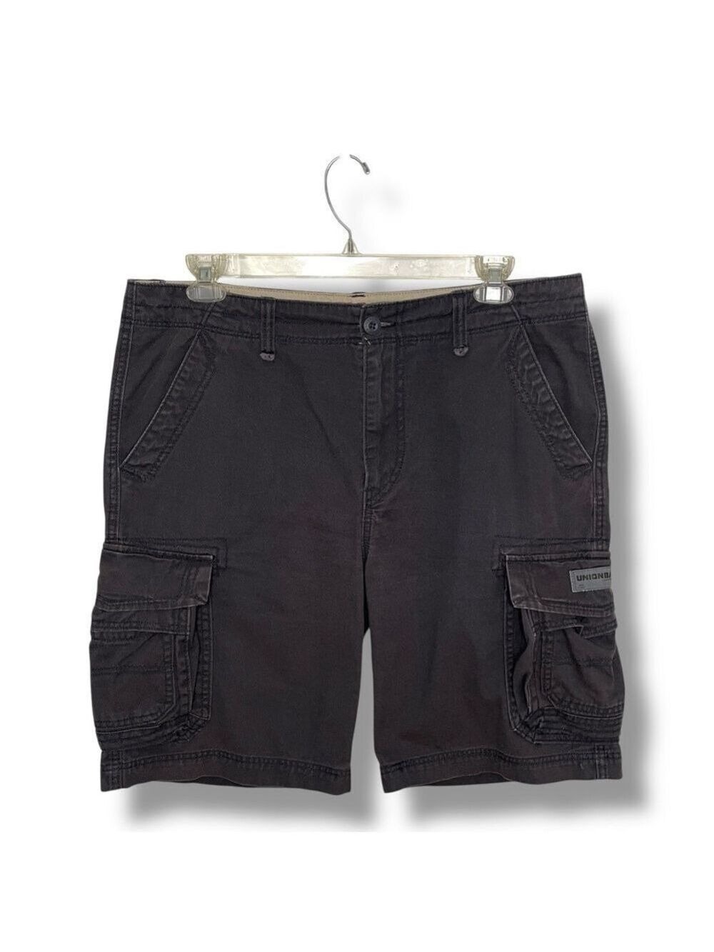 Unionbay Men’s Cargo Shorts Size 36 Charcoal Gray 100% Cotton Utility Pockets